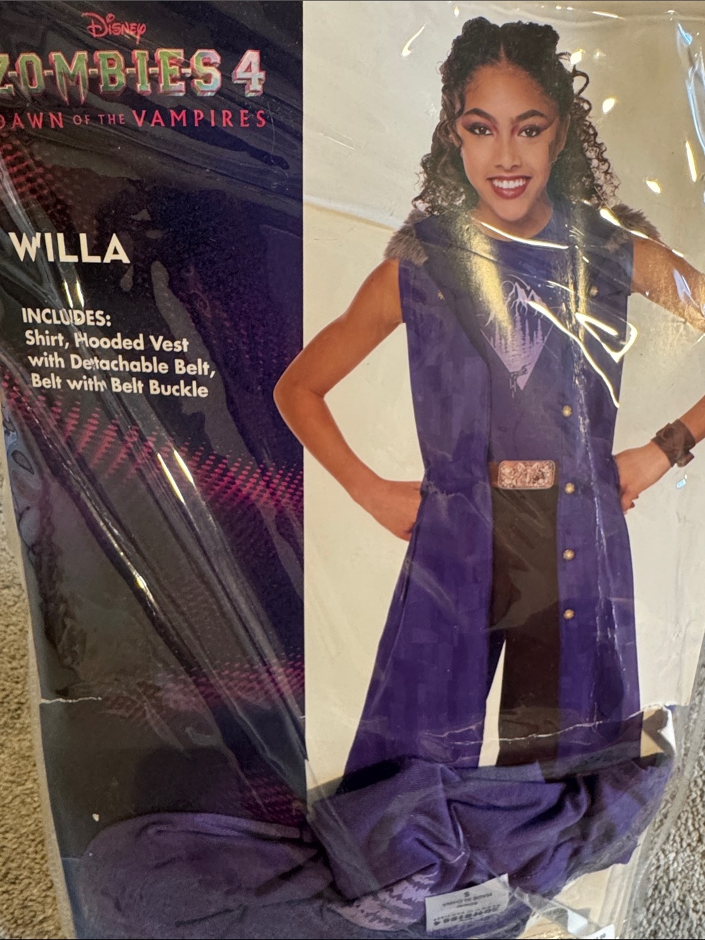 Disney Willa Purple Hooded Vest and Pants Costume Set